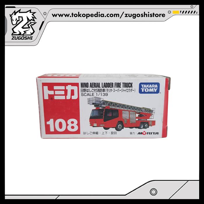 TOMICA NO. 108 HINO AERIAL LADDER FIRE TRUCK